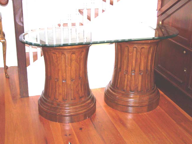 A Beautiful Custom Made Table in the form of two ship's Capstans, deaccessioned from a leading East Coast Maritime Museum